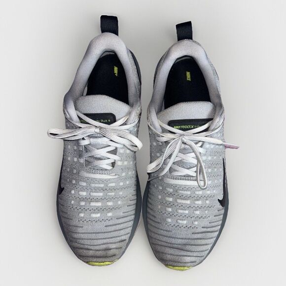 Nike ReactX Infinity Run 4 Men Size 10.5 Running Shoes Wolf Gray Lime DR2665-002 - Picture 4 of 10